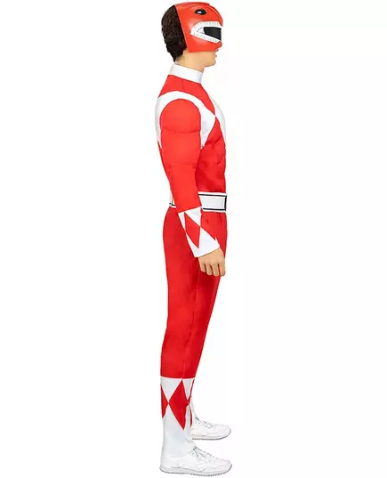 Power Ranger™ röd maskeraddräkt vuxen, Storlek: X-Large, image 4