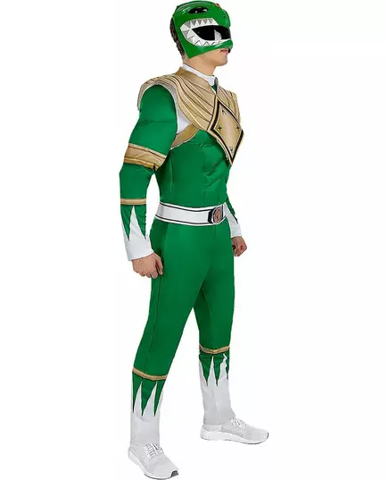Power Ranger™ grön maskeraddräkt vuxen, Storlek: X-Large, image 4