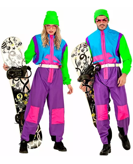 Fluorescerande snowboardåkare-maskeraddräkt vuxen, Storlek: Medium, image 4