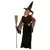 Svart häxmaskeraddräkt flicka Halloween, Storlek: 7-9 år (120-130 cm)