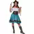 Blårutig cowgirl-maskeraddräkt för dam, Storlek: Medium/Large