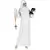 Vit nunnespökmaskeraddräkt plus size dam, Storlek: XX-Large