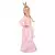 Rosa och guldfärgad prinsessmaskeraddräkt för flicka, Storlek: 10-12 år (130-140 cm)