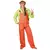 Neonorange maskeraddräkt i jumpsuitmodell vuxen, Storlek: X-Large