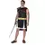 Svart och guldfärgad romersk gladiatormaskeraddräkt herr, Storlek: X-Large