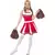 Vit och röd pompom girl-maskeraddräkt dam, Storlek: X-Large