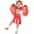 Röd USA-pompomflicka-maskeraddräkt för flicka, Storlek: 13-14 år (140-160 cm)