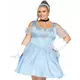 Blå prinsessmaskeraddräkt i stora storlekar dam, Storlek: X-Large/XX-Large (48-52)