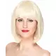 Lyxperuk blond kort page med lugg dam
