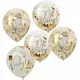 Genomskinliga ballonger Oh Baby med guldfärgade metalliska konfettier 30 cm
