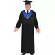 Blå och svart examensmaskeraddräkt vuxen, Storlek: Small (46-48)