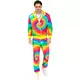 Fluorescerande tie-dye-träningsoverall vuxen plus size, Storlek: XX-Large