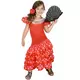 Röd flamencodansös-maskeraddräkt med vita prickar flicka, Storlek: 3-4 år (92-104 cm)