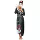 Svartvit maskeraddräkt som geisha dam, Storlek: Large