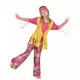 Färgglad hippie-maskeraddräkt flicka, Storlek: 10-12 år (130-140 cm)