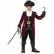 Maskeraddräkt piratkapten pojke, Storlek: 7-9 år (130/143 cm)