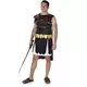 Svart och guldfärgad romersk gladiatormaskeraddräkt herr, Storlek: X-Large