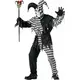 Svart Halloweenmaskeraddräkt clown Harlekin herr, Storlek: Large