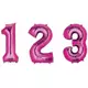 Aluminiumfolieballong siffra fuchsia 86 cm, Storlek: 4