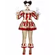 Skrämmande röd och vit clownmaskeraddräkt dam, Storlek: Medium (38-40)