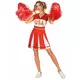 Maskeraddräkt pompom girl USA röd dam, Storlek: Small