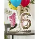 Vit sifferställning för ballonger 64 cm, Storlek: 3