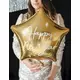 Gyllene stjärnformad aluminiumballong Happy New Year 50 cm, image 2