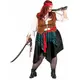 Blå och svart randig piratmaskeraddräkt dam plus size, image 2