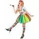 Clownmaskeraddräkt med flerfärgad ansiktsmålning dam, Storlek: X-Large, image 2