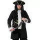 Svart och guldfärgad piratmaskeraddräkt för herr, Storlek: X-Large, image 2