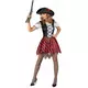 Piratmaskeraddräkt med röda och svarta ränder dam, Storlek: Large, image 2