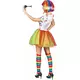 Clownmaskeraddräkt med flerfärgad ansiktsmålning dam, Storlek: Medium, image 3