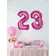 Aluminiumfolieballong siffra fuchsia 86 cm, Storlek: 9, image 3