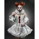 Lyxig sexig maskeraddräkt skrämmande clown dam, Storlek: Medium (38), image 4